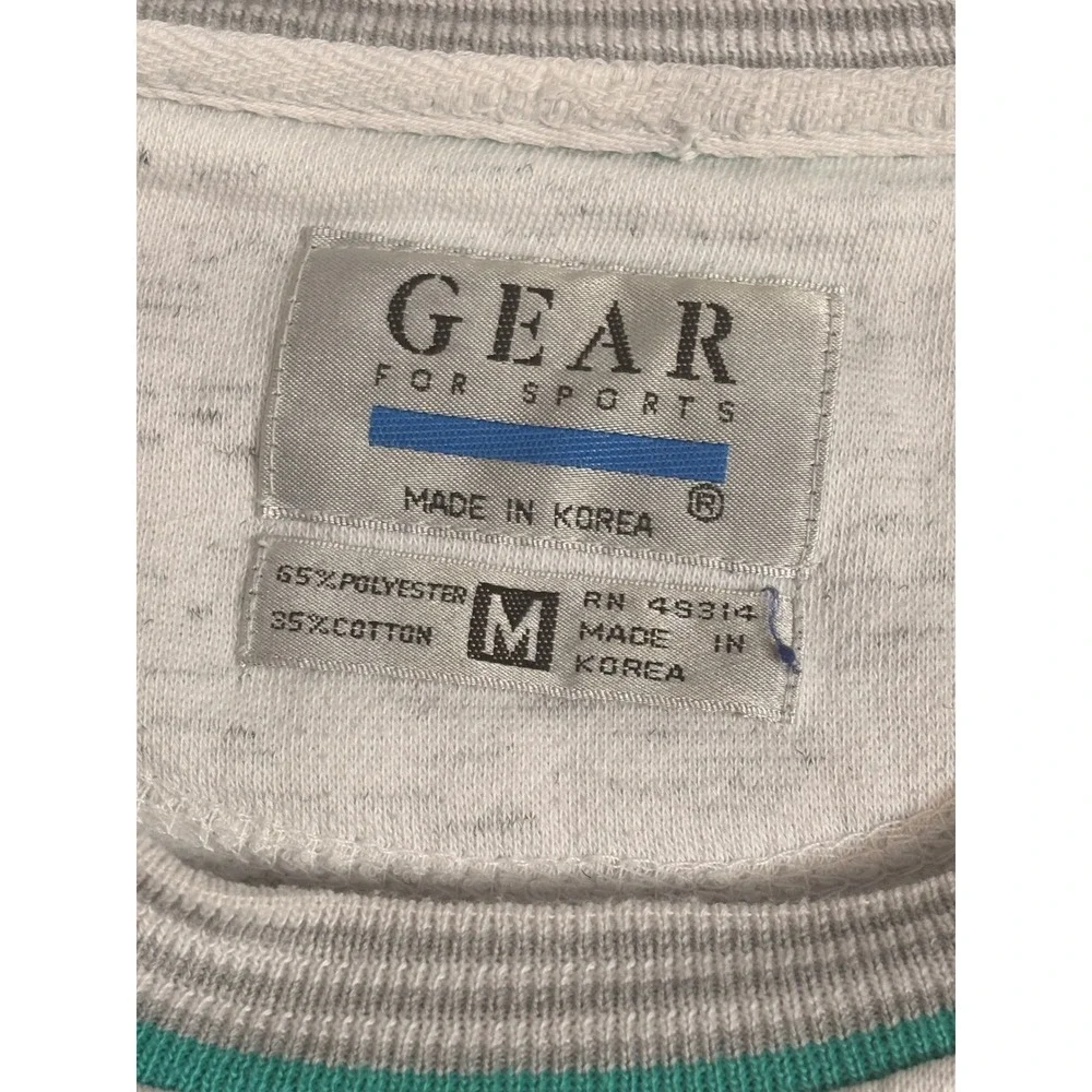 Vintage Becker College Gear For Sports Sweatshirt Gray Teal Mens Medium 90s Crew